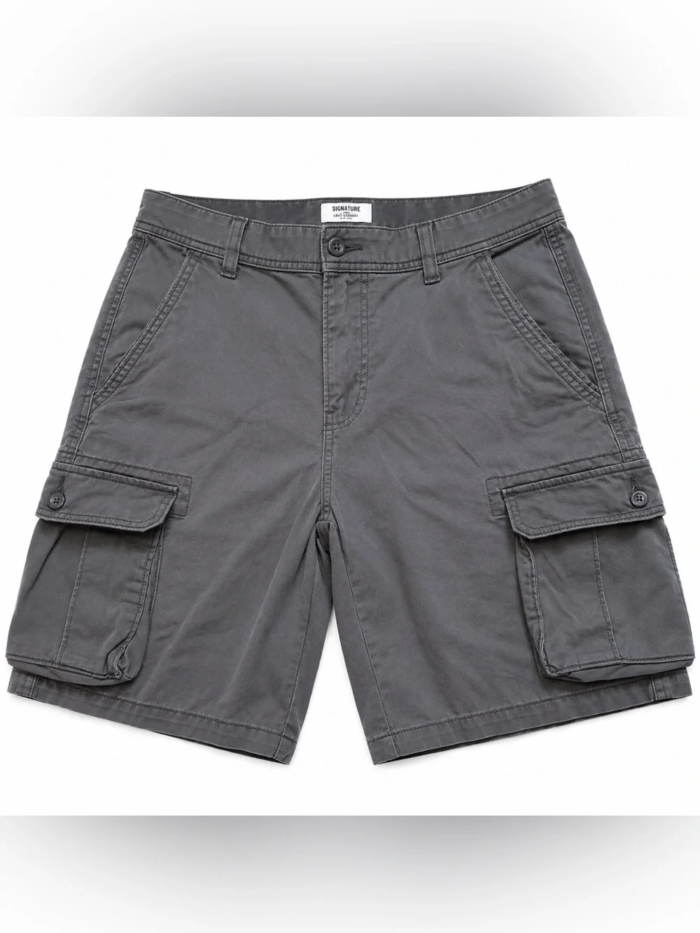 Signature by Levi Strauss Cargo Shorts Gray Men’s W33 Cotton Utility Casual